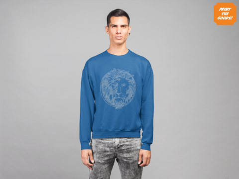 Silver Lion Diamante Sweater - Print the Goods