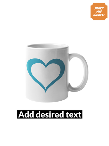 Blue heart mug - Print the Goods