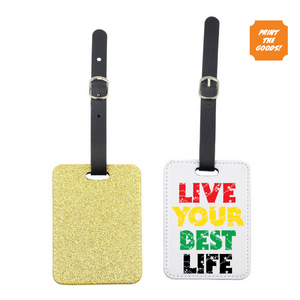 Gold glitter luggage tags - Print the Goods