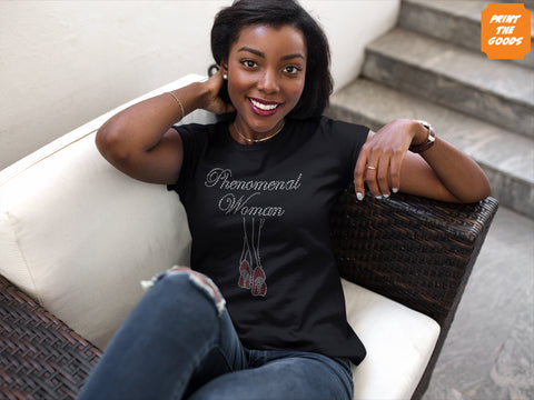 “Phenomenal Woman” Black Fitted Shirt - Print the Goods
