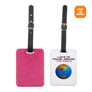 Pink glitter luggage tags - Print the Goods