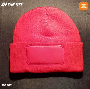 Customise this red winter hat - Print the Goods