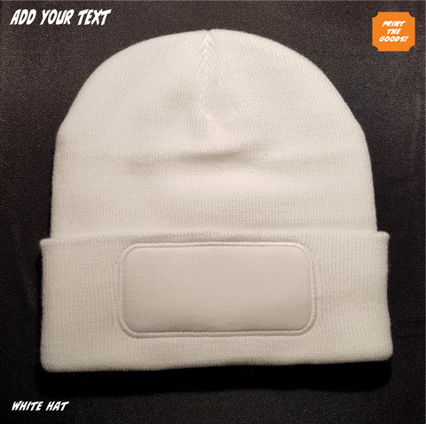 Customise this white winter hat - Print the Goods