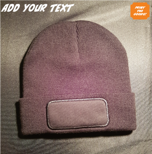 Customise this black winter hat - Print the Goods