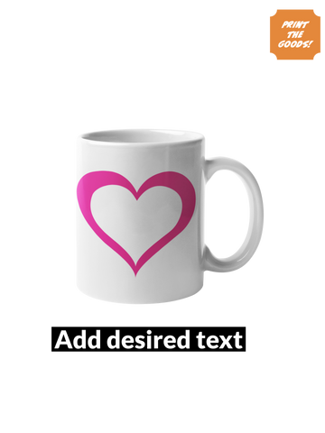 Pink heart mug - Print the Goods