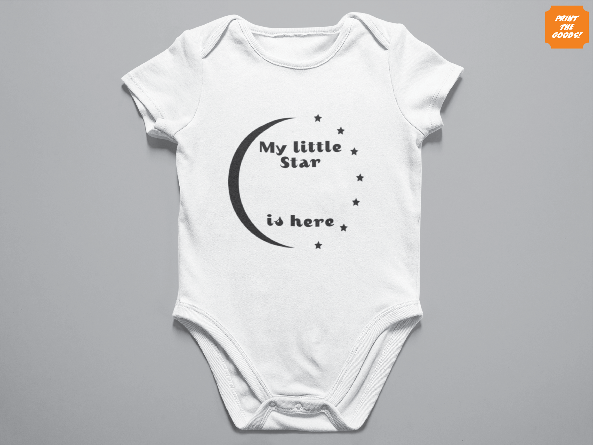 My little star is here Babygrow - Add text