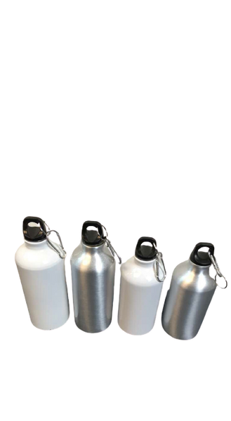 Sports silver aluminium travel water bottle - 750ml