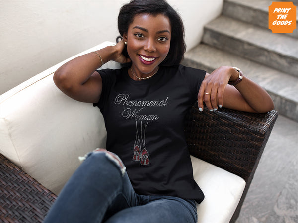 “Phenomenal Woman” Black Fitted Shirt