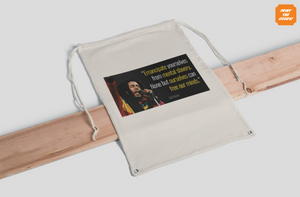 Bob Marley quote drawsting bag