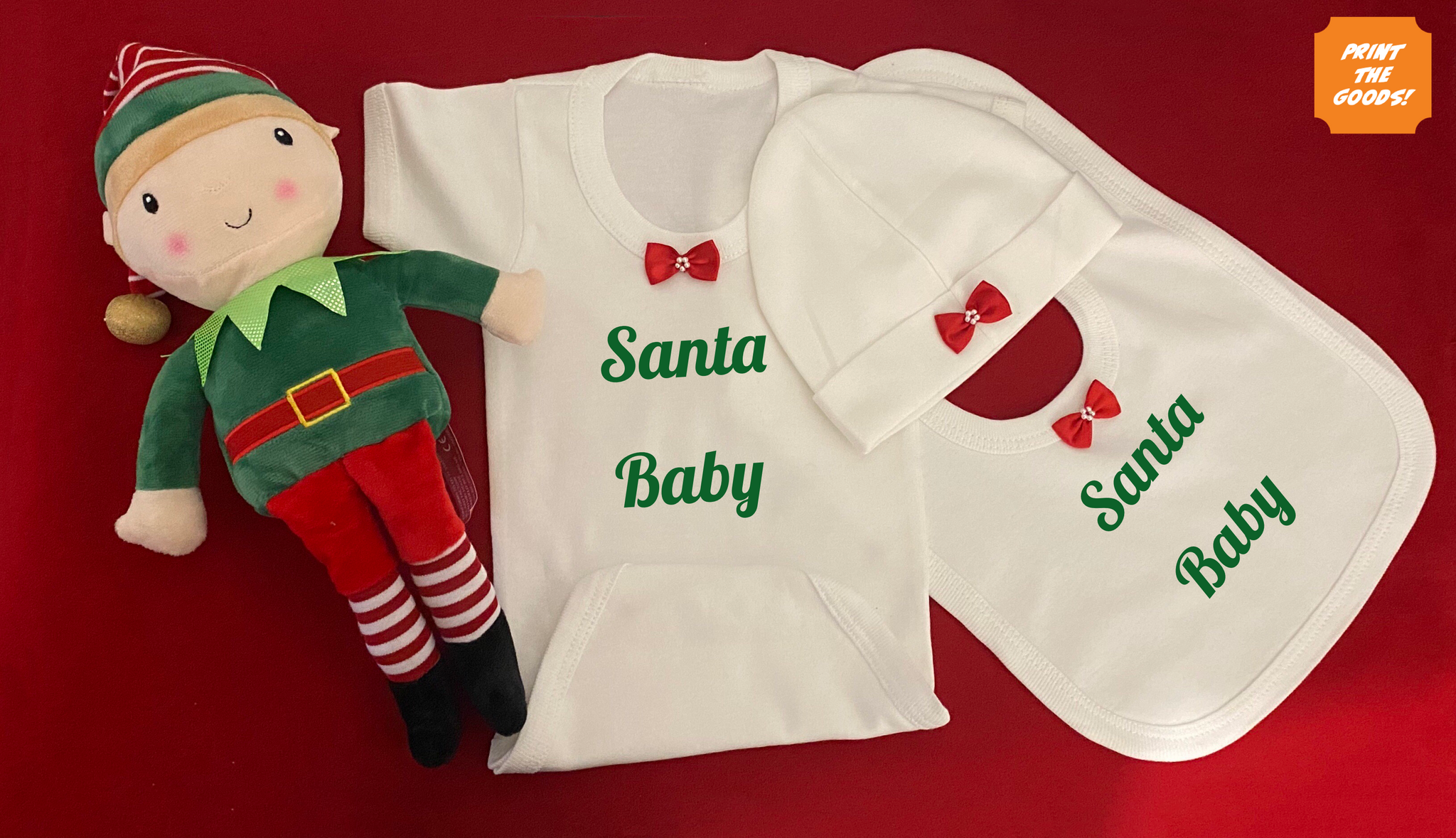 Green Santa baby gift set